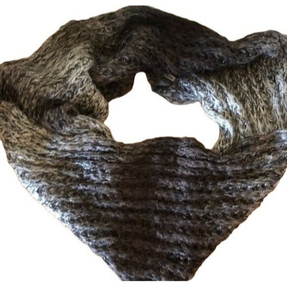 brown tan infinity knitted scarf wrap acrylic soft 11x58 inches READ - Picture 1 of 2